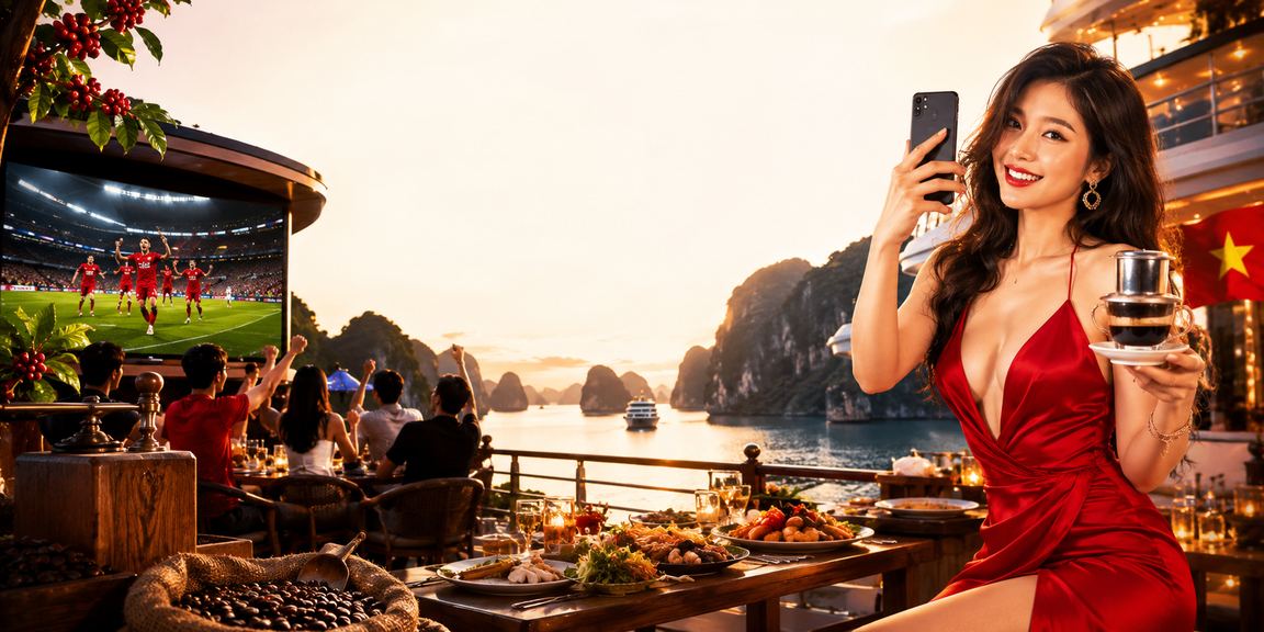 Người xem bóng đá và đặt cược tại khu vực Vịnh Hạ Long với cà phê